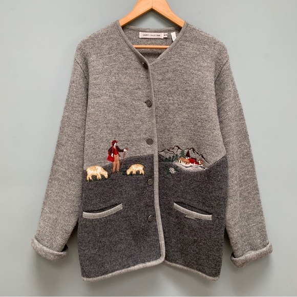 Vintage Gaddy Collection Embroidered Wool Jacket M / L - Picture 2 of 11